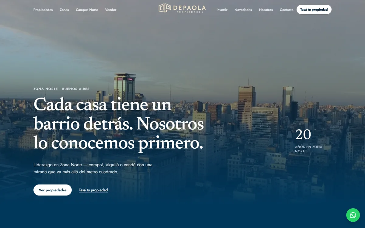 Captura de pantalla de De Paola Propiedades